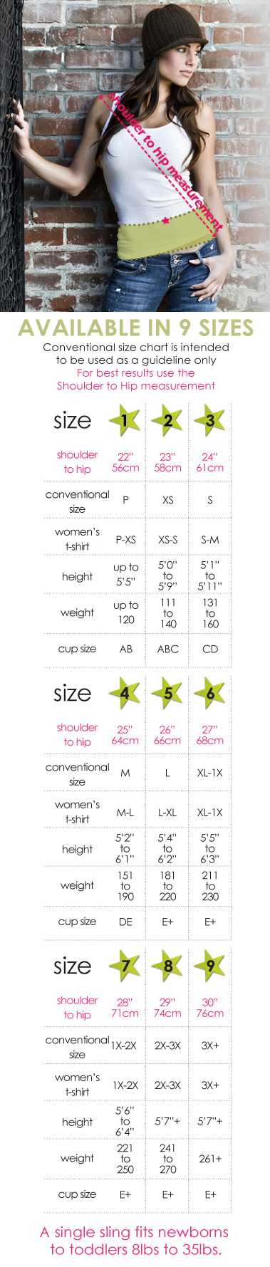 baby sling sizes